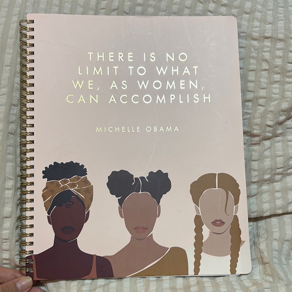 Inspirational Women's Notebook with Gold Accents